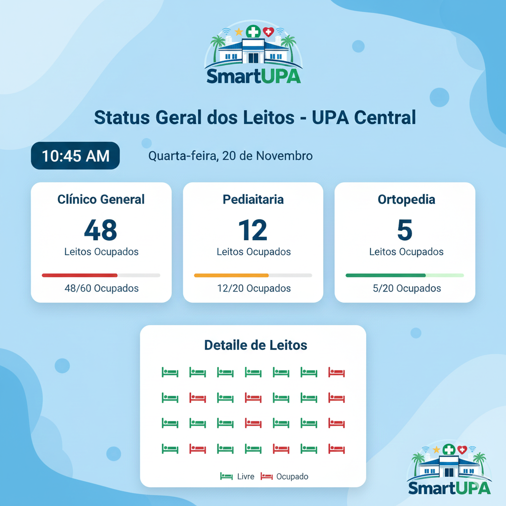 Painel de controle digital de leitos